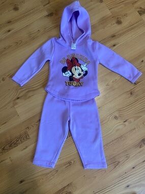 Disney Purple Minnie Mouse Hooded Matching Set
